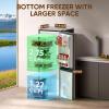 imageUpstreman 40 CuFt Small Refrigerator with Bottom Freezer Double Door Mini Refrigerator with Freezer Mini Fridge for Kitchen Apartment Dorm Office BM40 StainlessStainless
