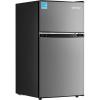 imageUpstreman 31 CuFt Mini Fridge with Freezer Double Door Small Fridge Dorm Essentials Adjustable Thermostat Energy Saving Mini Refrigerator for Office Dorm Bedroom BlackSilver