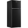 imageUpstreman 40 CuFt Mini Fridge with Freezer Dorm Essentials Double Door Small Refrigerator for Office Dorm Bedroom Adjustable Thermostat Large Capacity BlackBR401Black