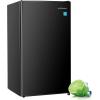 imageUpstreman 45 CuFt Mini Fridge with Freezer Single Door Mini Refrigerator Adjustable Thermostat Low Noise Energy Saving Small Refrigerator for Bedroom Dorm Office Black FR45Classic Black