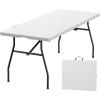 imageUpstreman Home 6ft Folding Table SwiftFold Plastic Portable Foldable Table Indoor Outdoor Heavy Duty FoldinHalf Utility Table wCarry Handle Lock Dining Party Office Wedding 350 LBSGranite White