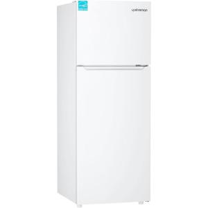 imageUpstreman 147 CuFt Double Door Refrigerator in White Steel with Large Capacity Top Freezer Frost Free Adjustable Thermostat Control FingerprintresistantReversible Door Swing ENERGY STAR