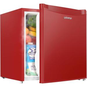 imageUpstreman 17 Cuft Mini Fridge with Freezer Dorm Essentials Adjustable Thermostat Energy Saving Low Noise Single Door Compact Refrigerator for Dorm Office Bedroom BlackFR17Red