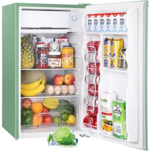 imageUpstreman 32 CuFt Mini Fridge with Freezer Single Door Mini Fridge Dorm Fridge Adjustable Thermostat Mini Refrigerator for Bedroom Office Dorm BlackBR321Mint Green