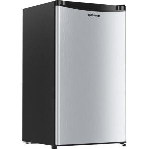 imageUpstreman 32 CuFt Mini Fridge with Freezer Single Door Mini Fridge Dorm Fridge Adjustable Thermostat Mini Refrigerator for Bedroom Office Dorm BlackBR321Stainless Steel