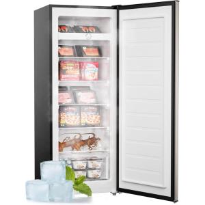 imageUpstreman 70 CuFt Upright Freezer Large Capacity Convertible RefrigeratorFreezer 5 Adjustable Shelves Energy Efficient Garage Ready Reversible Door for Basement Dorm ApartmentWhiteStainless