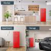 imageUpstreman 77 Cu Ft Refrigerator with Freezer Double Door Fridge with Adjustable Thermostat Reversible Door Large Capacity Refrigerator for Apartment Dorm Office Kitchen Red BD75Red