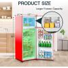 imageUpstreman 77 Cu Ft Refrigerator with Freezer Double Door Fridge with Adjustable Thermostat Reversible Door Large Capacity Refrigerator for Apartment Dorm Office Kitchen Red BD75Red