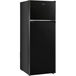 imageUpstreman 77 Cu Ft Refrigerator with Freezer Double Door Fridge with Adjustable Thermostat Reversible Door Large Capacity Refrigerator for Apartment Dorm Office Kitchen Red BD75Black
