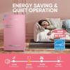 imageUpstreman 32 CuFt Retro Mini Fridge with Bottle Opener Energy Saving Adjustable Thermostat Metal Handle LED Lamp Mini Refrigerator for Bedroom Office DormBR321 PRO PinkPink