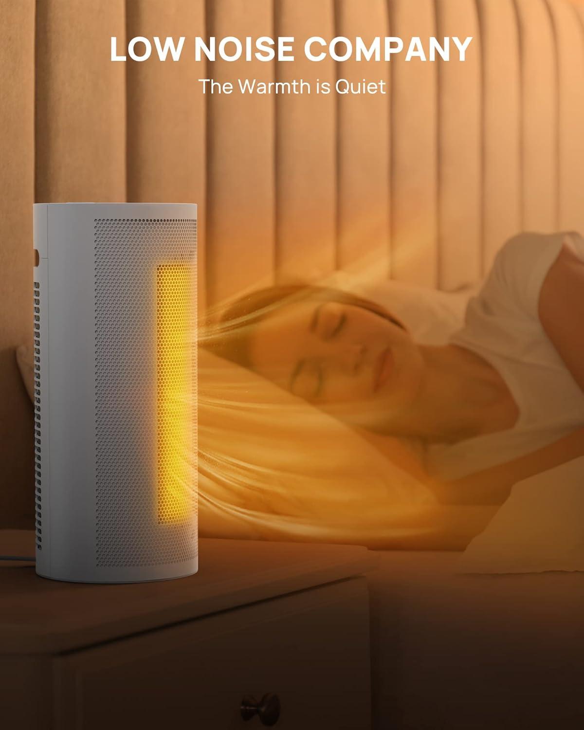 imageUpstreman Space Heater for Indoor Use 1500W Fast PTC Ceramic Heating 3s Instant Heating 70 OscillatingTipOver ProtectionSmall Heater for Office Bedroom and Desk Use White