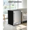 imageUpstreman 24 Inch Outdoor Refrigerator Under Counter Refrigerator with Stainless Steel Door Weatherproof LED Light Builtin or Freestanding Beverage Fridge for Home Patio or Commercial UseBR50