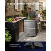 imageUpstreman 24 Inch Under Counter Double Drawer Refrigerator Waterproof Stainless Steel Outdoor Refrigerator Grid Organizers LED Light Builtin or Freestanding Beverage Fridge for HomePatio BR50D