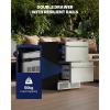 imageUpstreman 24 Inch Under Counter Double Drawer Refrigerator Waterproof Stainless Steel Outdoor Refrigerator Grid Organizers LED Light Builtin or Freestanding Beverage Fridge for HomePatio BR50D