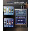 imageUpstreman 54 Bottle Wine Fridge 4065F Dual Zone Wine Cooler Refrigerator Small Builtin or Freestanding Wine Fridge with Stainless Steel Glass Door for Home Office or Kitchen W54