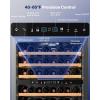 imageUpstreman 54 Bottle Wine Fridge 4065F Dual Zone Wine Cooler Refrigerator Small Builtin or Freestanding Wine Fridge with Stainless Steel Glass Door for Home Office or Kitchen W54